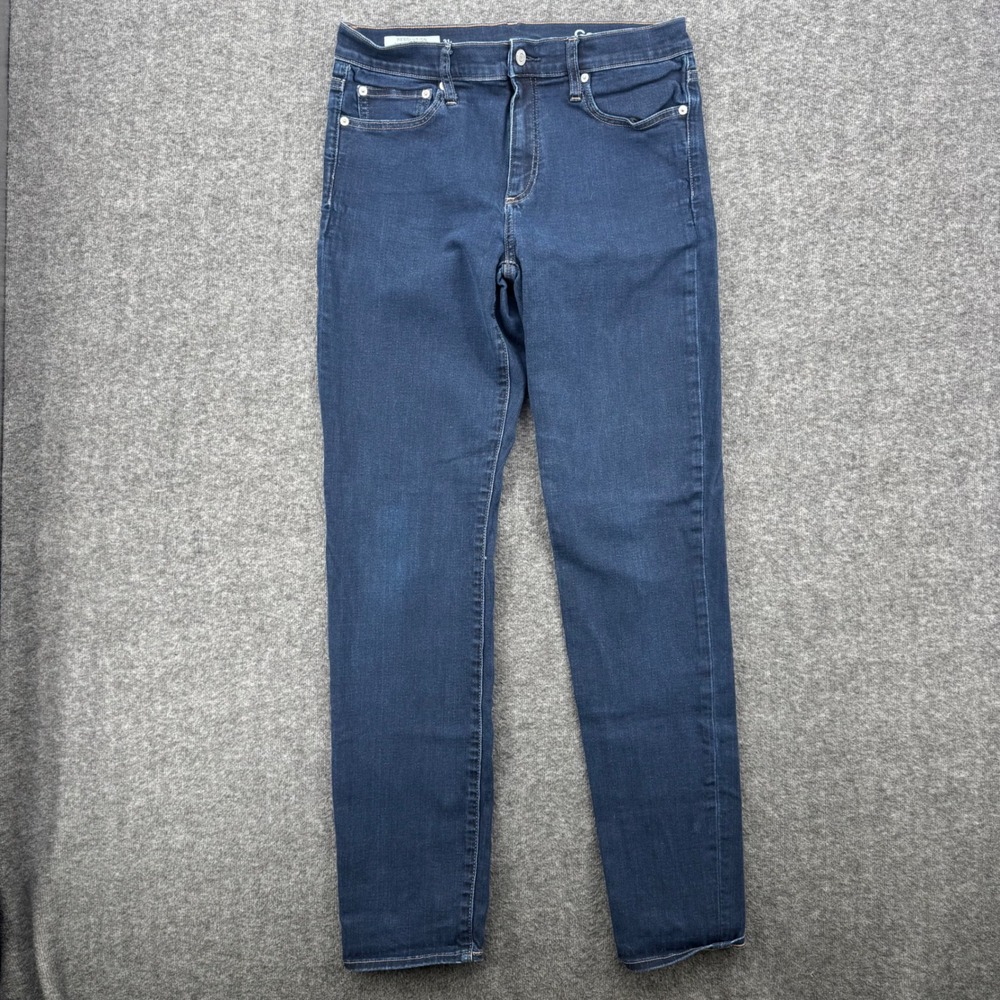 Gap 1969 Resolution Slim Straight Jeans Womens 31r Dark Indigo Denim Pants